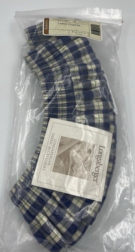 Longaberger Basket Blue Ribbon Plaid Large Garter 27425148 Nip Vintage N.O.S