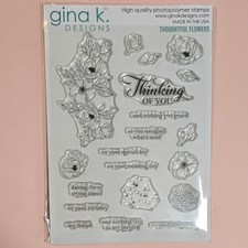 Gina K Designs Thoughtful Flowers Stamps, Dies, Stencil  Poly Glaze Foil Sheets