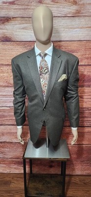 Mens 48R CHAPS Est.1978 Brown Houndstooth Sports Coat Soft Blazer