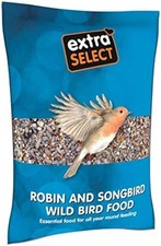 Extra Select Robin & Songbird Feed Mix 1kg Mealworms Sunflower Hearts Suet 6.49 per kilo
