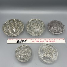 Lot Of 5 Vintage Glass Dome Flower Frogs Various Sizes