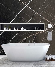 Laurent Black 3-Sided Kit 1m x 2400mm x 10mm Shower Wall Panel Easy Install Kit