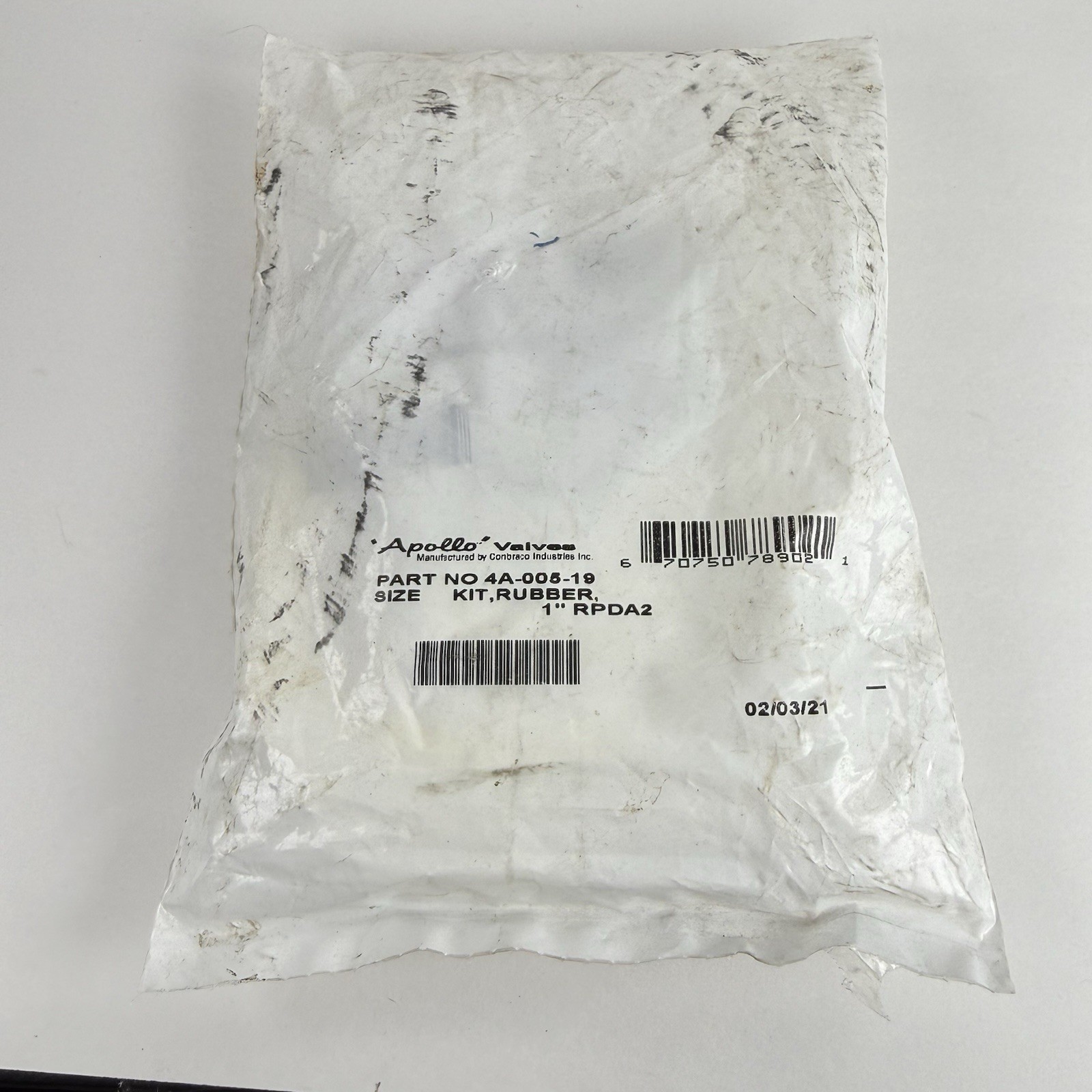 APOLLO 4A00519 RP4A/RPLF4A 1" Complete Rubber Toolkit New Old Stock