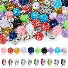 250 Pcs Beads for Pens, Focal Beads for Beadable Pens, Rhinestone Bead, Spacer B