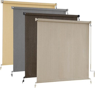 Sun Shades Outdoor Patio - Cordless Outdoor Roller Shades for Porch, Roll up Bli