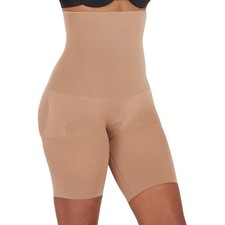 Assets by Spanx Women's Nude Shaping High Waist Mid Thigh Shaper Short Size S