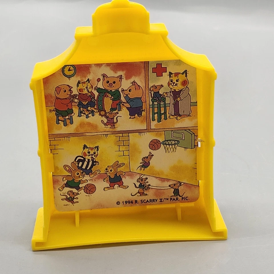 Casa escolar Richard Scarry Busytown 1994 vintage juguete miniatura plástico amarillo Foto 2 de 4