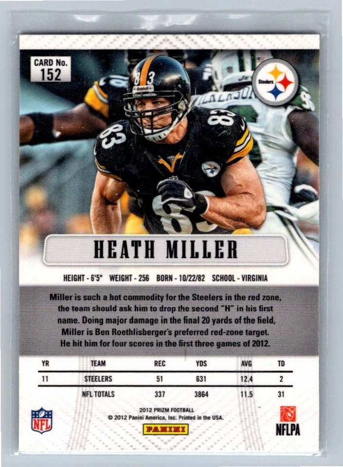 2012 Prizm Heath Miller 152 - Image 2 of 2