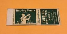 1930s Lansing MI Salesman Sample Advertising Matchbook Tussing Drug Store !??