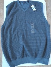 Izod Men Blue Brown  Size XL Sweater Vest 100 cotton NWT 50