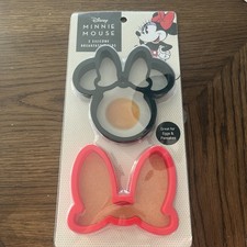 Disney Minnie Mouse 2 Silicone Breakfast Molds Pancakes or Eggs Black & Red 2021