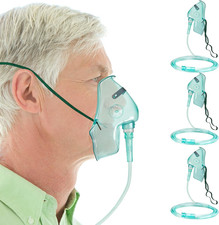 3 Pack Oxygen Masks for Face Adult, XL Sleeping Oxygen Mask, No Cup, Green