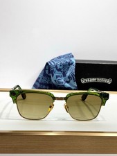 Chrome Hearts BONENNOISSEUR II Sunglasses   Green/Gold Frame   Tea Lenses   Size