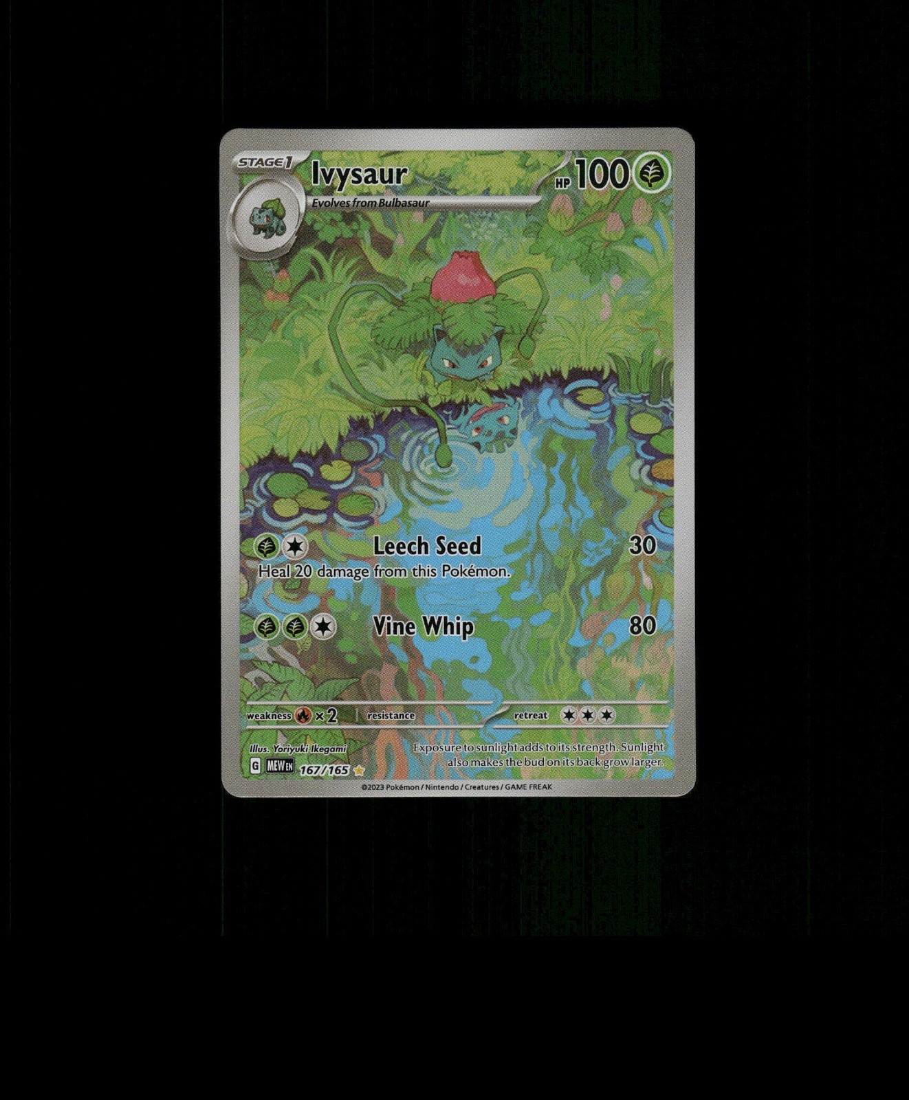FAN-ART READ DESCRIPTION BELOW HOLO IVYSAUR Card IVYSAUR Pokemon Card   p2
