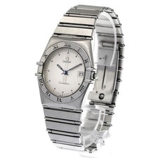 OMEGA CONSTELLATION DATE QUARTZ 33mm SS Silver Dial Date #C2589