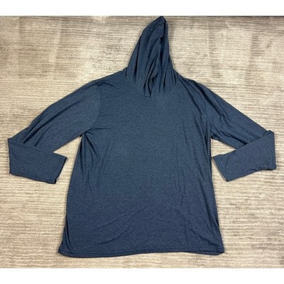 District Hoodie Mens 2XL Blue Perfect Tri Alpha Outpost Graphic Pullover Thin