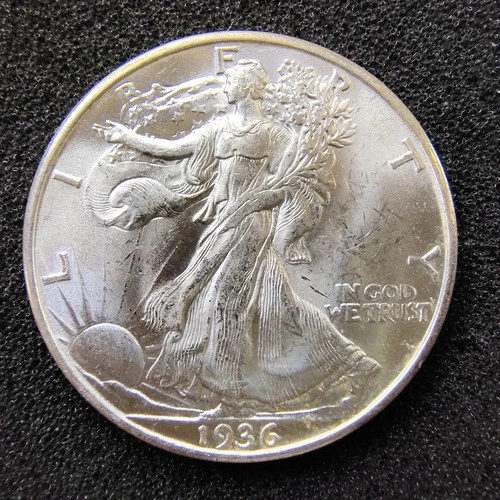 1936-D Walking Liberty Half Dollar 50C - Denver Mint - Nice Luster - BU
