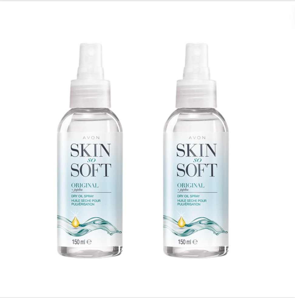 2 x Avon Skin So Soft Dry Oil Body Spray Insect Mosquito Repellant Properties