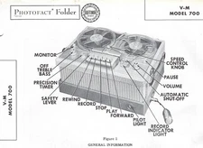 1955 V-M 700 Tape-O-Matic Reel To Reel Tape Recorder Photofact Manual Schematic