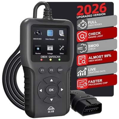 2026 Enhanced Universal OBD2 Scanner, Check Engine Code Reader - 65000+ Black
