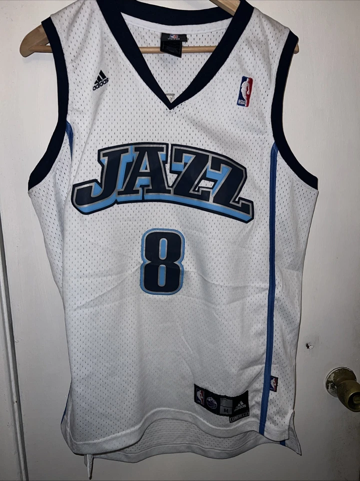 Camiseta deportiva de baloncesto Adidas Deron Williams Utah Jazz NBA para hombre pequeña #8 Foto 2 de 4