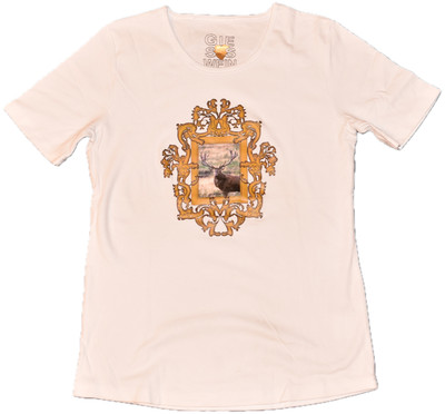 Giesswein T-Shirt weiß Hirsch-Motiv Trachten NEU Gr. L