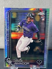 2025 Topps Chrome Adael Amador Prism Refractor #255 RC Colorado Rockies