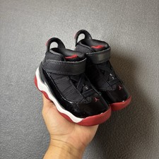 Air Jordan 6 Rings TD Toddler Sneakers Black/Varsity Red-White Size 7C