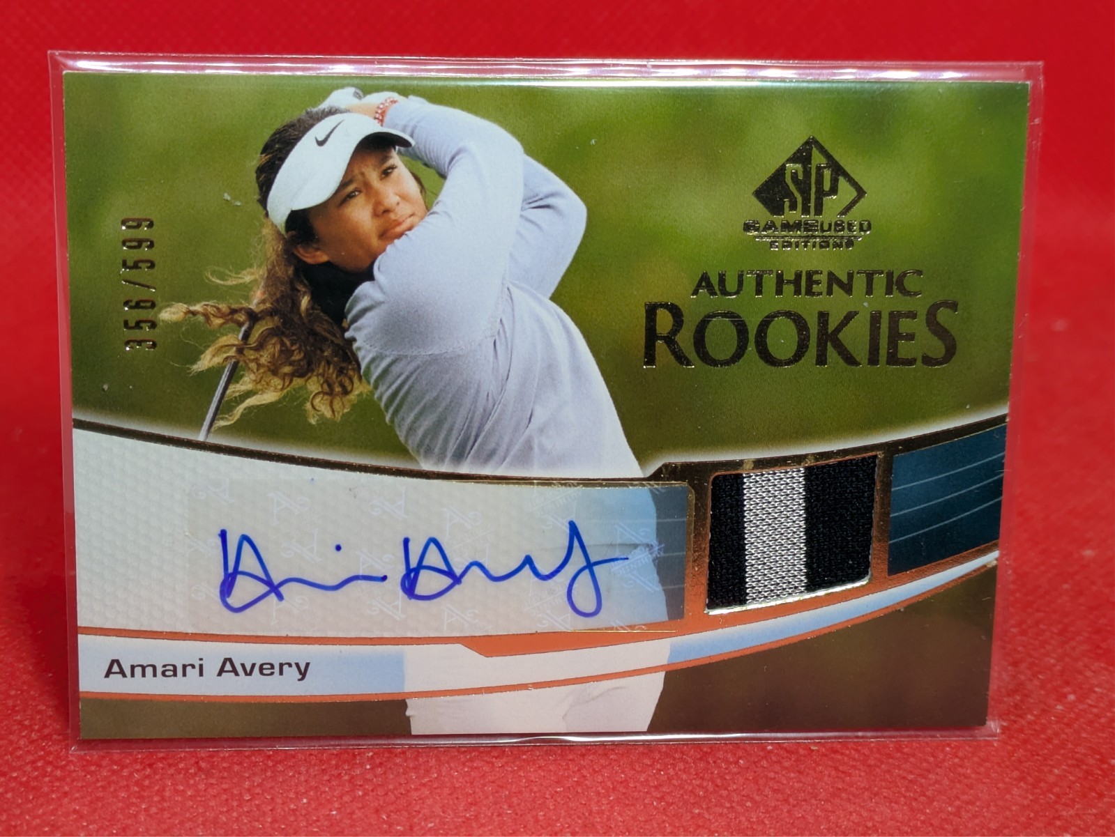 Amari Avery 2024 Upper Deck SP Game Used Authentic Rookies Patch Auto /599 #123