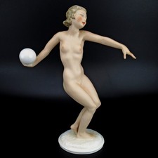 Hutschenreuther Porzellan Figur BALLSPIELERIN Carl Werner Entwurf Kunstabteilung