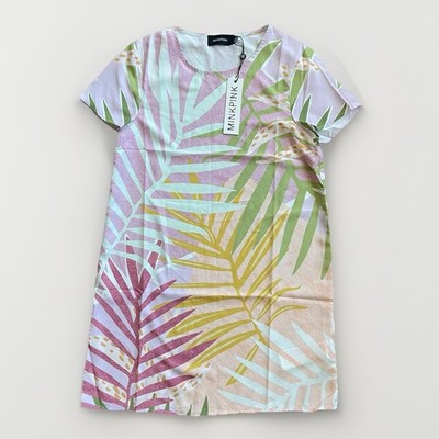 New MINKPINK Small Pink Tropical Multicolored Midi Dress NWT Resort Vacation