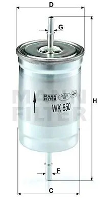 MANN-FILTER WK 850 Filtro Carburante Filtro per condotti/circuiti - Immagine 2