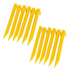 10Pack Plastic Yellow Lightweight Outdoor Camping Tent Ground Stakes 1m Diameter