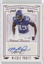 2015 Panini National Treasures Jersey Number Red 27/83 MyCole Pruitt Auto b2g