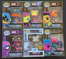 ¡Nuevo y como nuevo! Funko Pop Marvel Lote de 6 Spider-Man, Vision Chase, Iron Man, ¡Más!