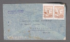 MayfairStamps Argentina 1973 Pair Ski Jumping to Brussels Belgium Air Mail Cover