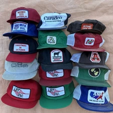 Vintage Trucker Hat lot All K Brand or K Products Patch 80s Farm Made in USA 90s