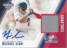 2018 USA Baseball Stars Stripes Material Sig #41 Michael Siani Auto Jersey /299