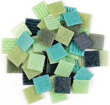 2Cm 3/4" Square Vitreous Glass Mosaic Tiles for Crafts Bulk, 1 LB Colorful Mix