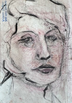 Degner, Arthur (1888-1972)  Kopf I  1920, Mischtechnik, NL-Stempel.