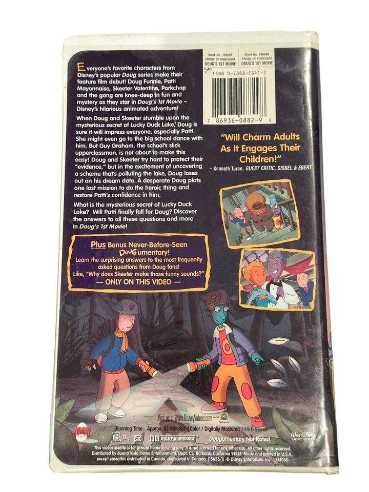 Doug's 1st Movie VHS 1999 Animation Includes Bonus Dougumentary Disney - Image 3 of 3