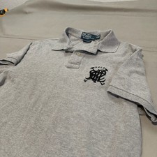 VTG Polo Ralph Lauren Men Gray Rugby Y2K Polo Shirt Crest Preppy Minimal-M-5889