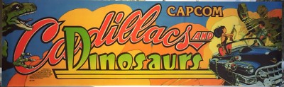 Cadillacs and Dinosaurs Arcade Marquee 26'' x 8''