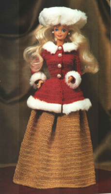 FESTIVE FASHION DOLL CHRISTMAS JACKET & SKIRT CROCHET PATTERN INSTRUCTIONS