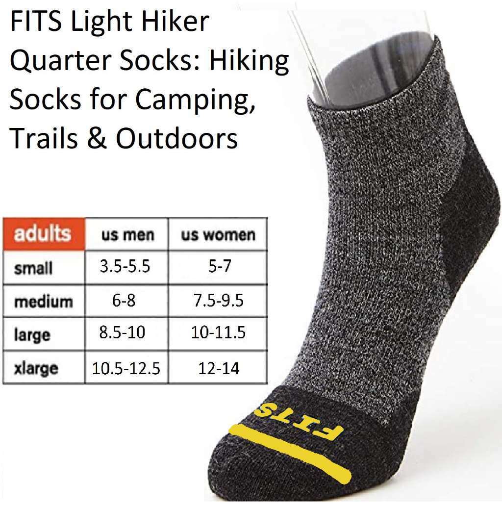 Details about  / FITS Light Hiker Quarter Socks Coal XXL