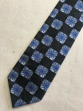 Vintage Men's Necktie Tie Classic Style Blue Daisy Modern