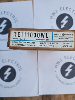 GE TE111030WL TE Circuit Breaker  120 VAC/125 V DC/30 A E-100 Breaker