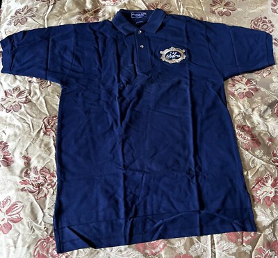 Harbour Glen ''Blue Luna Cafe'' Logo Employee Uniform Polo Shirt Navy Blue Size L