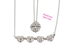 LOVE Necklace 4-in-1 style Hearts Stainless Steel 316L, Great Gift NEW