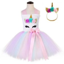 New Princess Unicorn Baby Girl Clothes Fairy Wings Tutu Skirt Party Kids Clothes